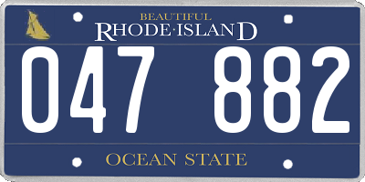 RI license plate 047882