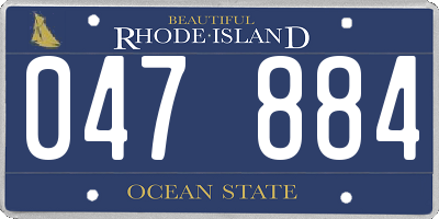 RI license plate 047884