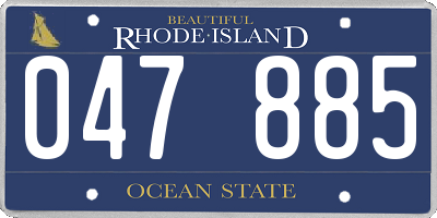 RI license plate 047885