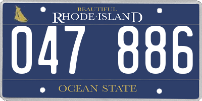 RI license plate 047886