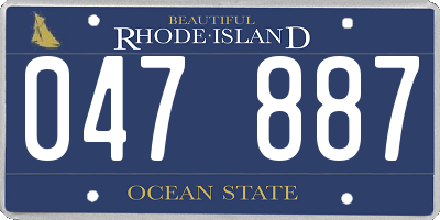 RI license plate 047887