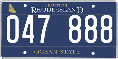 RI license plate 047888