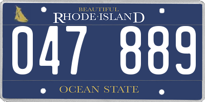 RI license plate 047889