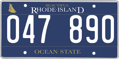 RI license plate 047890