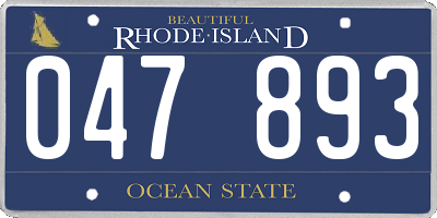 RI license plate 047893