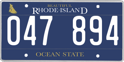 RI license plate 047894