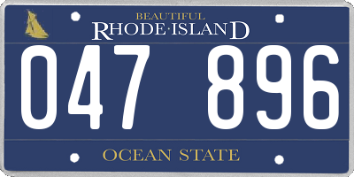 RI license plate 047896