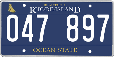 RI license plate 047897