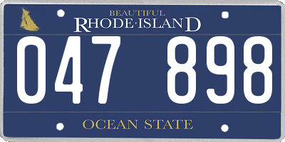 RI license plate 047898