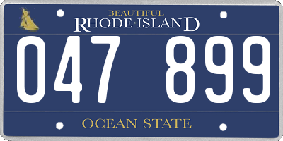 RI license plate 047899