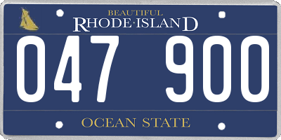 RI license plate 047900