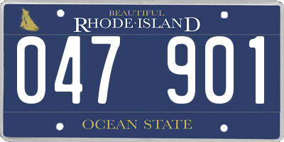 RI license plate 047901