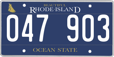 RI license plate 047903