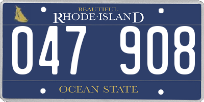 RI license plate 047908