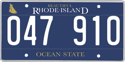 RI license plate 047910