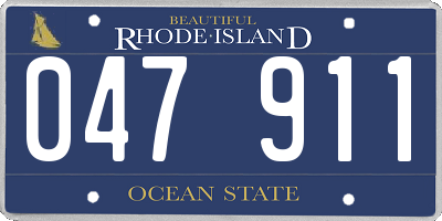 RI license plate 047911