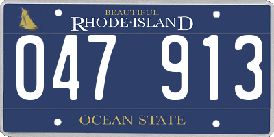 RI license plate 047913