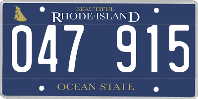 RI license plate 047915