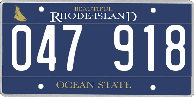 RI license plate 047918