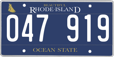 RI license plate 047919