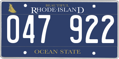 RI license plate 047922