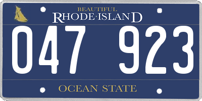 RI license plate 047923