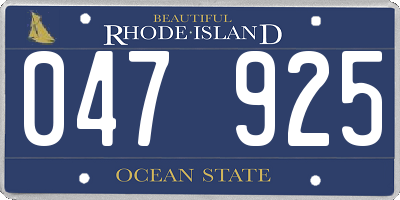 RI license plate 047925