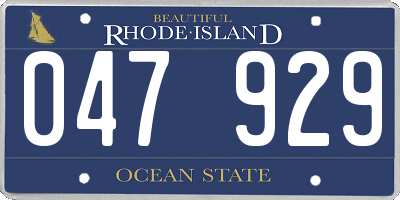 RI license plate 047929