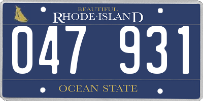 RI license plate 047931