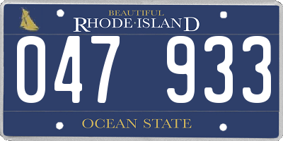 RI license plate 047933