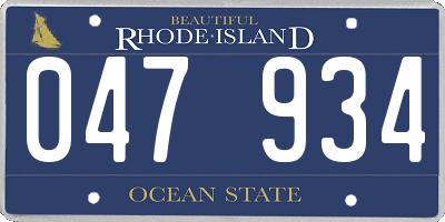 RI license plate 047934