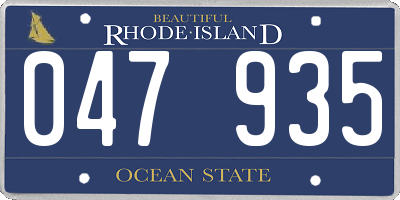 RI license plate 047935