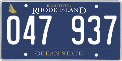 RI license plate 047937