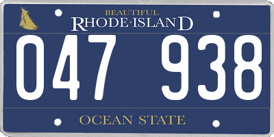 RI license plate 047938