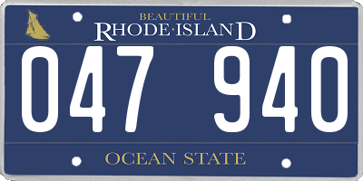 RI license plate 047940