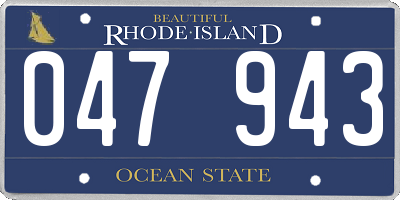 RI license plate 047943