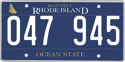 RI license plate 047945