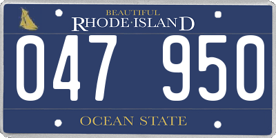 RI license plate 047950