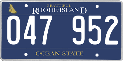 RI license plate 047952