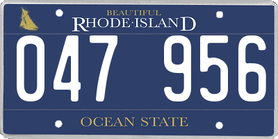 RI license plate 047956