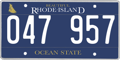 RI license plate 047957