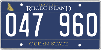 RI license plate 047960