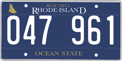RI license plate 047961
