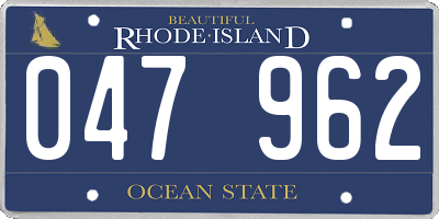 RI license plate 047962