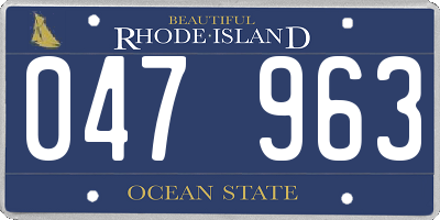 RI license plate 047963