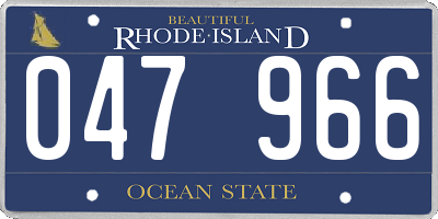 RI license plate 047966