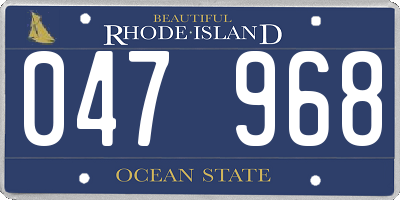 RI license plate 047968