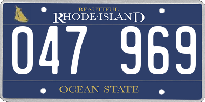 RI license plate 047969