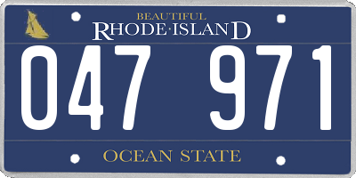 RI license plate 047971