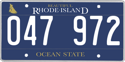 RI license plate 047972